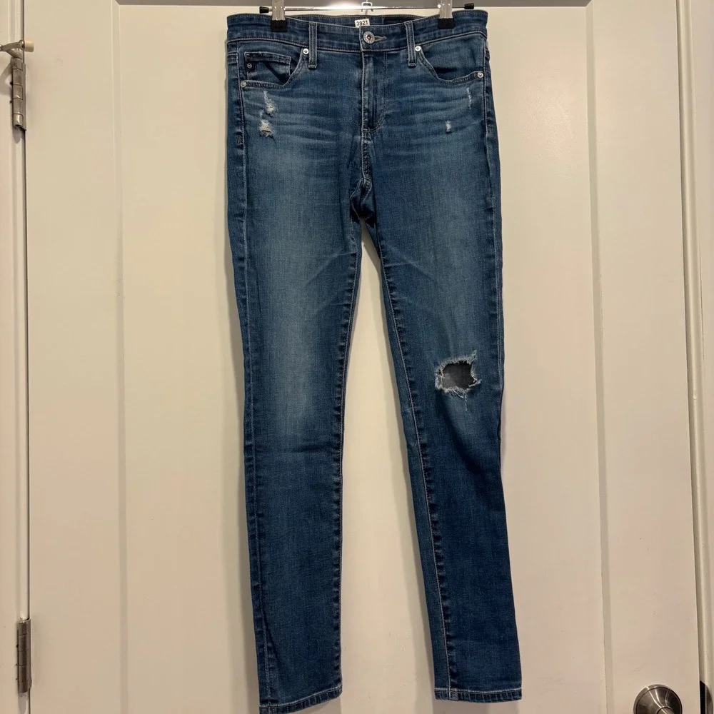 AG Adriano Goldschmied The Legging Super Skinny Distressed Jeans Blue 26R